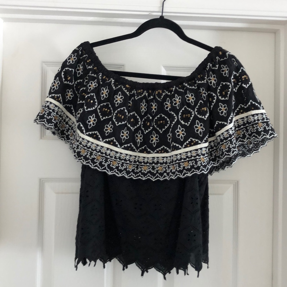 Black off the shoulder top - Anthropologie